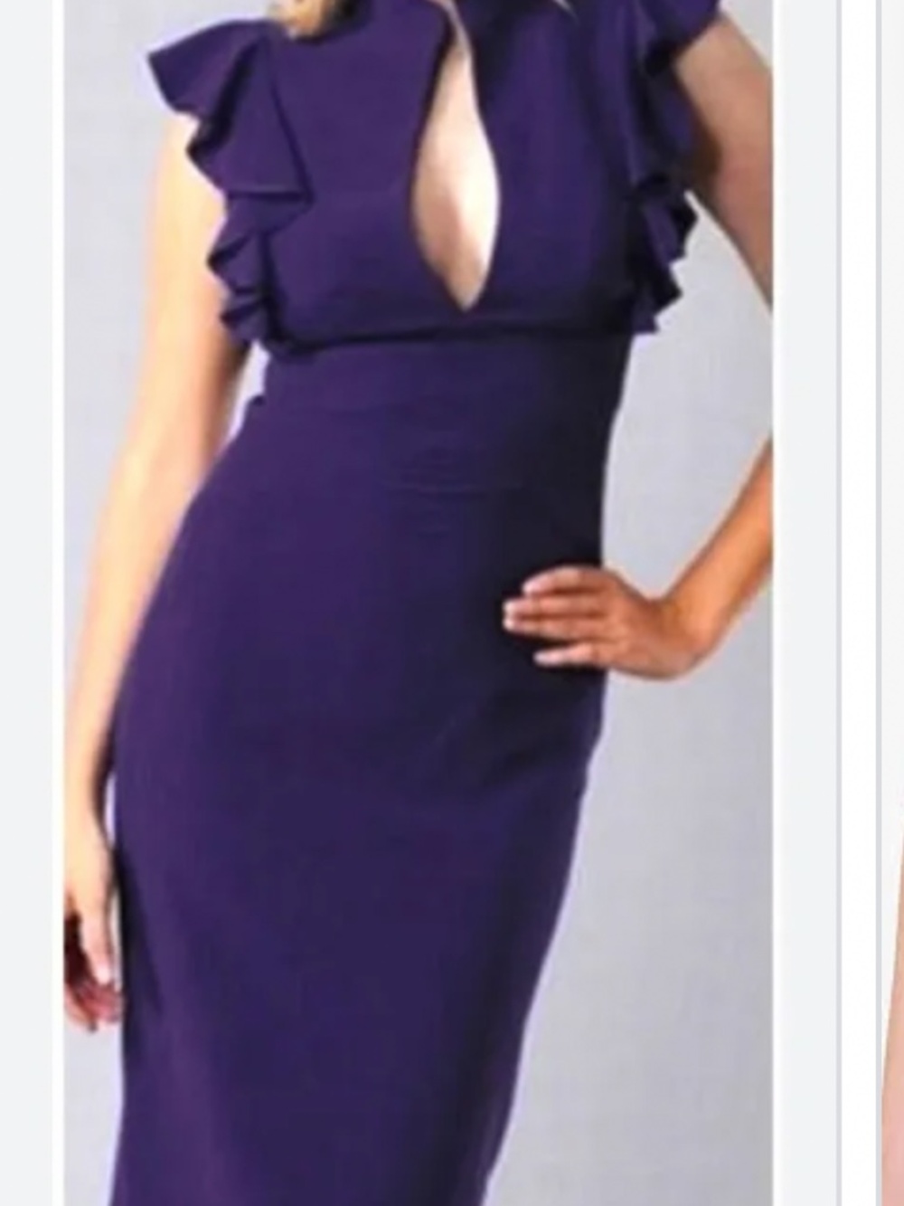 Black Halo purple Eva ruffled dress